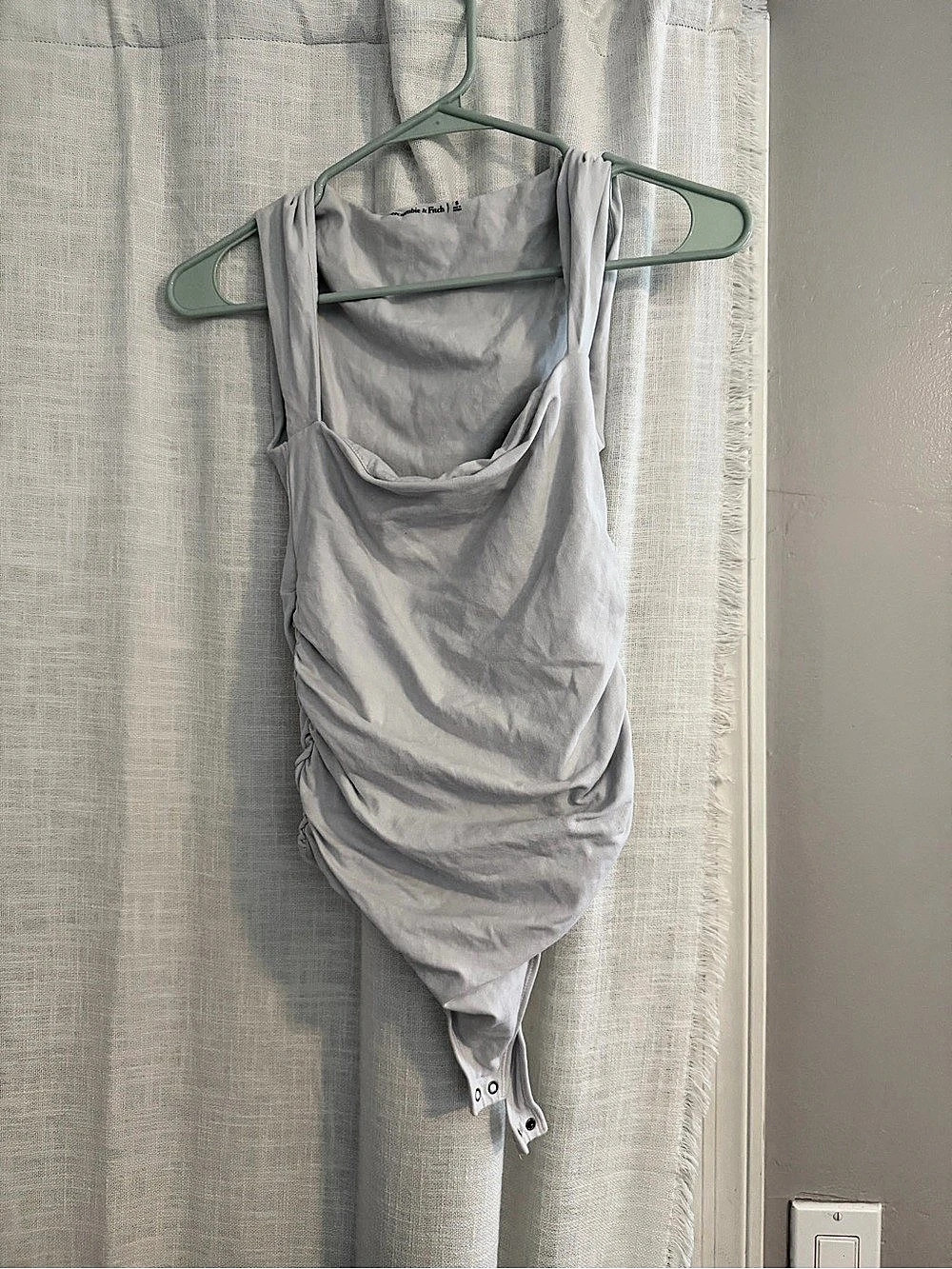 Abercrombie & Fitch Ruched Bodysuit in Gray Small Like New